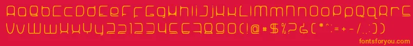 SNoRG 002 erc-Schriftart – Orangefarbene Schriften auf rotem Hintergrund