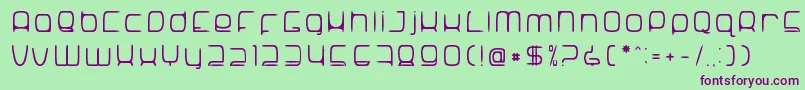 SNoRG 002 erc-Schriftart – Violette Schriften auf grünem Hintergrund