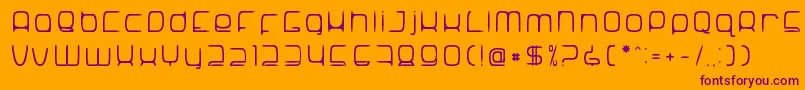 SNoRG 002 erc-Schriftart – Violette Schriften auf orangefarbenem Hintergrund