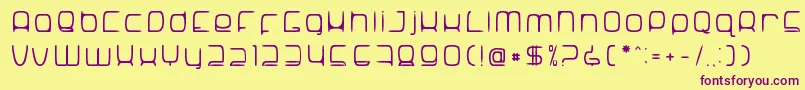 SNoRG 002 erc-Schriftart – Violette Schriften auf gelbem Hintergrund