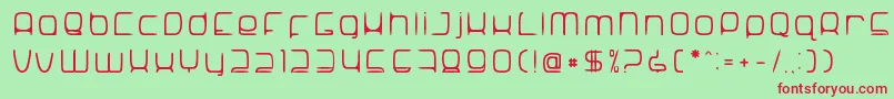 Шрифт SNoRG 002 erc – красные шрифты на зелёном фоне