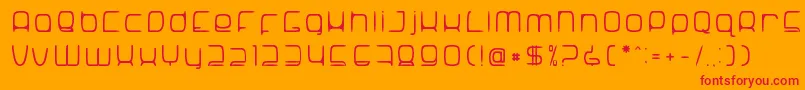 SNoRG 002 erc-Schriftart – Rote Schriften auf orangefarbenem Hintergrund