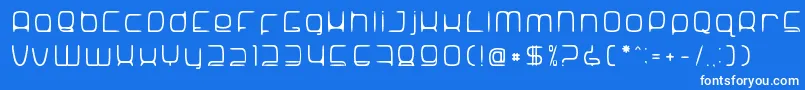 SNoRG 002 erc-Schriftart – Weiße Schriften auf blauem Hintergrund