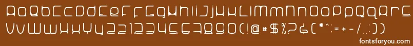 SNoRG 002 erc-Schriftart – Weiße Schriften auf braunem Hintergrund