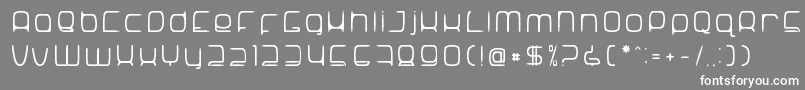 SNoRG 002 erc-Schriftart – Weiße Schriften auf grauem Hintergrund