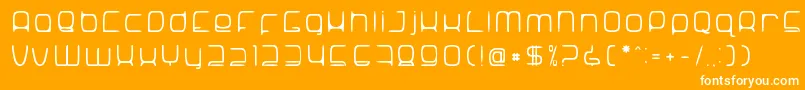 SNoRG 002 erc-Schriftart – Weiße Schriften auf orangefarbenem Hintergrund
