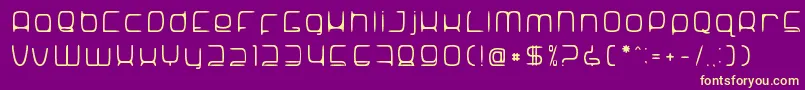 SNoRG 002 erc-Schriftart – Gelbe Schriften auf violettem Hintergrund