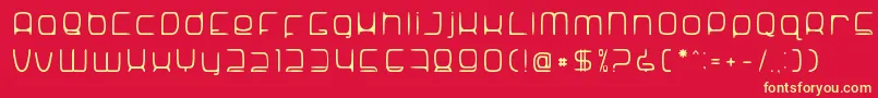SNoRG 002 erc-Schriftart – Gelbe Schriften auf rotem Hintergrund