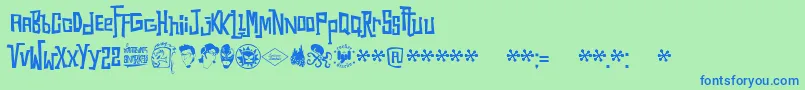 Snorks Font – Blue Fonts on Green Background