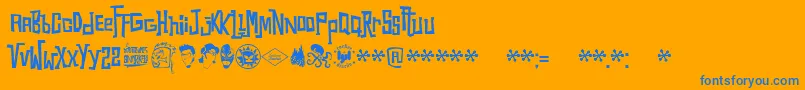 Snorks Font – Blue Fonts on Orange Background