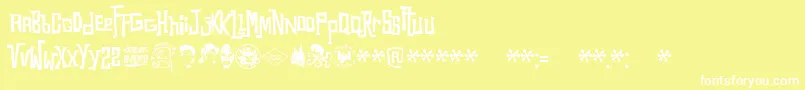 Snorks Font – White Fonts on Yellow Background