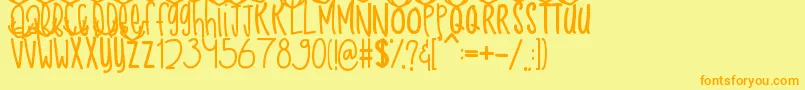Snow Deer Font – Orange Fonts on Yellow Background