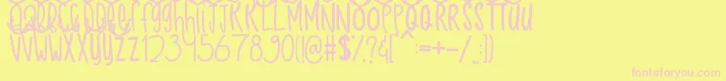 Snow Deer Font – Pink Fonts on Yellow Background