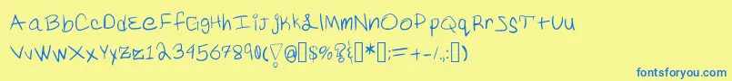Yoo Font – Blue Fonts on Yellow Background