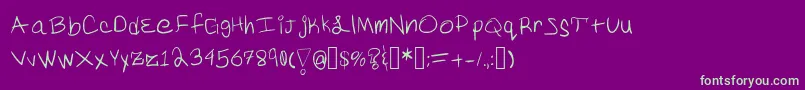 Yoo Font – Green Fonts on Purple Background