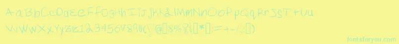 Шрифт Yoo – зелёные шрифты на жёлтом фоне