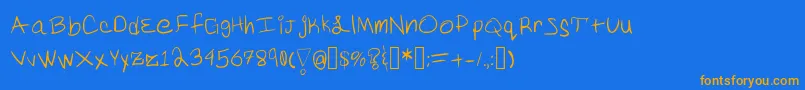 Yoo Font – Orange Fonts on Blue Background
