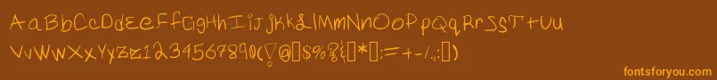 Yoo Font – Orange Fonts on Brown Background