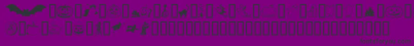 Helloween-Schriftart – Schwarze Schriften auf violettem Hintergrund