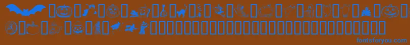 Helloween Font – Blue Fonts on Brown Background