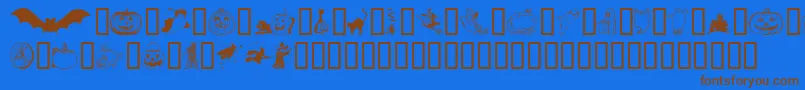 Helloween Font – Brown Fonts on Blue Background