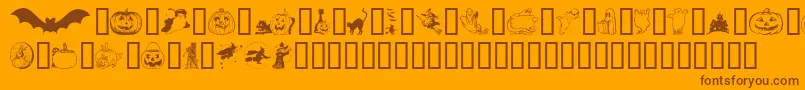 Helloween Font – Brown Fonts on Orange Background