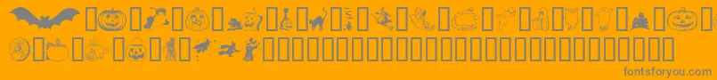 Helloween Font – Gray Fonts on Orange Background