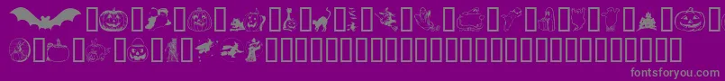 Fonte Helloween – fontes cinzas em um fundo violeta