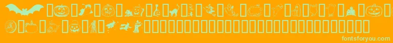 Helloween Font – Green Fonts on Orange Background