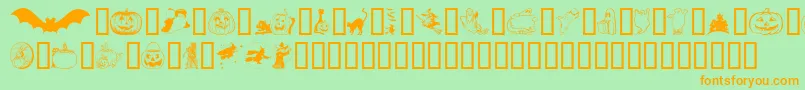Helloween Font – Orange Fonts on Green Background