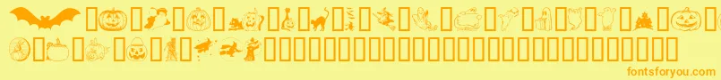 Helloween Font – Orange Fonts on Yellow Background