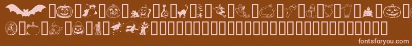 Weitere Informationen zur Helloween-Schriftart Helloween-Schriftart – Rosa Schriften auf braunem Hintergrund