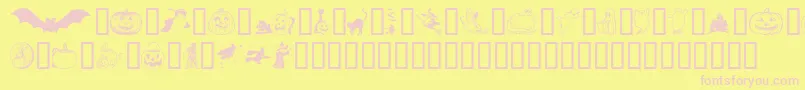 Helloween Font – Pink Fonts on Yellow Background