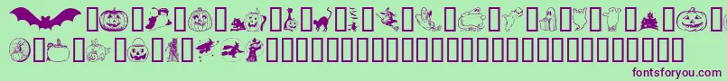 Helloween Font – Purple Fonts on Green Background