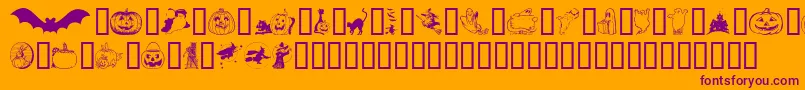 Helloween Font – Purple Fonts on Orange Background