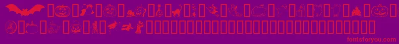 フォントHelloween – 紫の背景に赤い文字