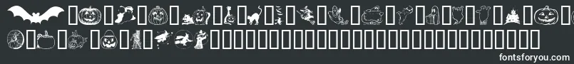 Helloween-fontti – valkoiset fontit mustalla taustalla