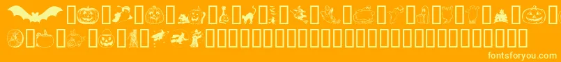 Helloween Font – Yellow Fonts on Orange Background