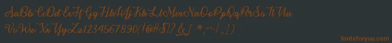 Шрифт Snowflake Calligraphy   – коричневые шрифты на чёрном фоне