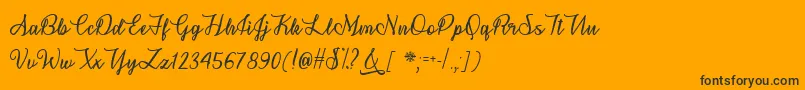 Snowflake Calligraphy   Font – Black Fonts on Orange Background