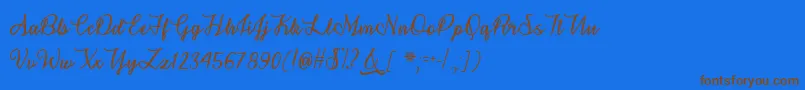 Snowflake Calligraphy   Font – Brown Fonts on Blue Background