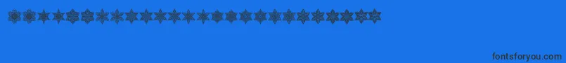 Snowflake Font – Black Fonts on Blue Background