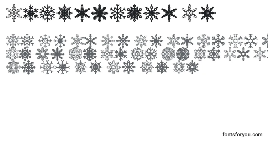 Schriftart Snowflakes St – Alphabet, Zahlen, spezielle Symbole