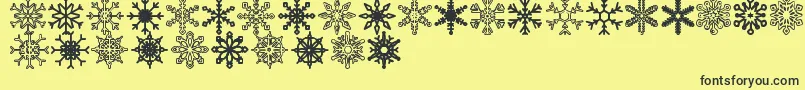 Snowflakes St Font – Black Fonts on Yellow Background