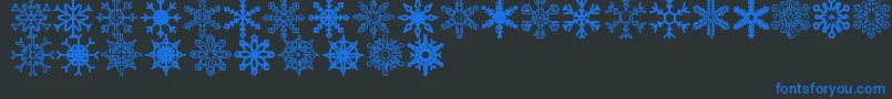 Snowflakes St Font – Blue Fonts on Black Background