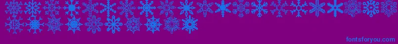 Snowflakes St-fontti – siniset fontit violetilla taustalla