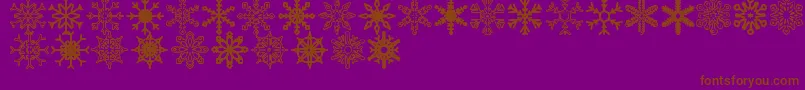 Snowflakes St-fontti – ruskeat fontit violetilla taustalla