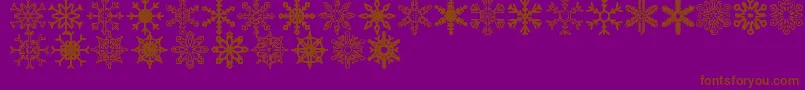 Fonte Snowflakes St – fontes marrons em um fundo roxo