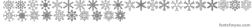 Fonte Snowflakes St – fontes cinzas em um fundo branco