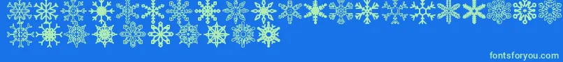 Snowflakes St Font – Green Fonts on Blue Background